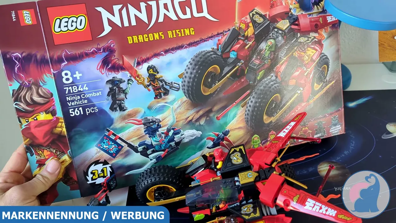 Mir gefällt das actionreiche Gesamtbild des Ninja Combat Vehicles 71844 auf Anhieb richtig gut.